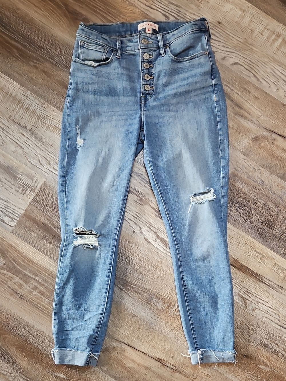 Lucky Brand Light Blue Distressed Ankle Jeans